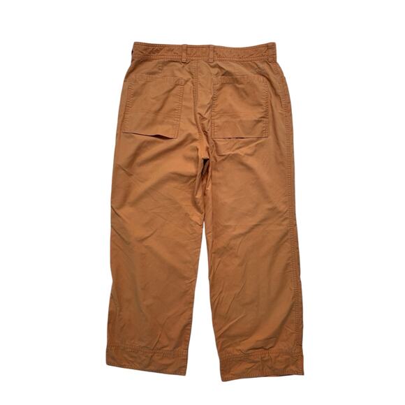 HORNY TOAD Creamsicle Orange Wide Leg Crop Cotton Blend Pants Size 6 Womens - Picture 2 of 8